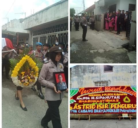 Kapolsek Medan Helvetia Pimpin Upacara Pemakaman Ipda.Ibrahim Sipahutar, Minggu, 08 Maret 2020