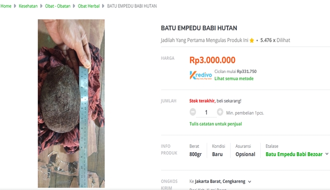 Harga batu empedu babi