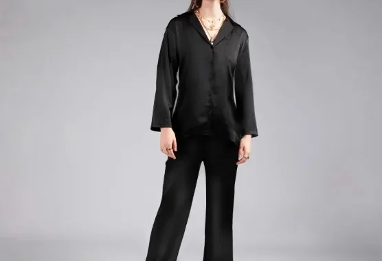 Serene Set Loungewear Satin Annisa Black