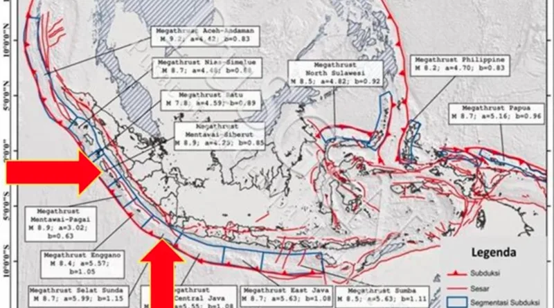 Ada 13 Lokasi Megathrust di RI